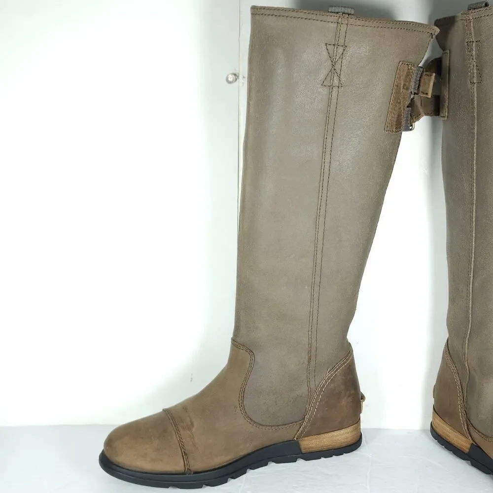 Sorel Women's Major US 7 Tobacco Full Grain Suede Leather Pull On Tall Boots